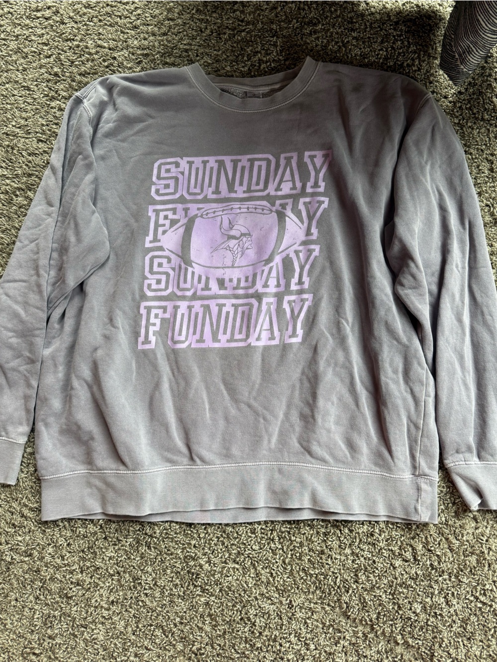 Sunday Funday Lavender MN VIKING Graphic Sweatshirt oversized